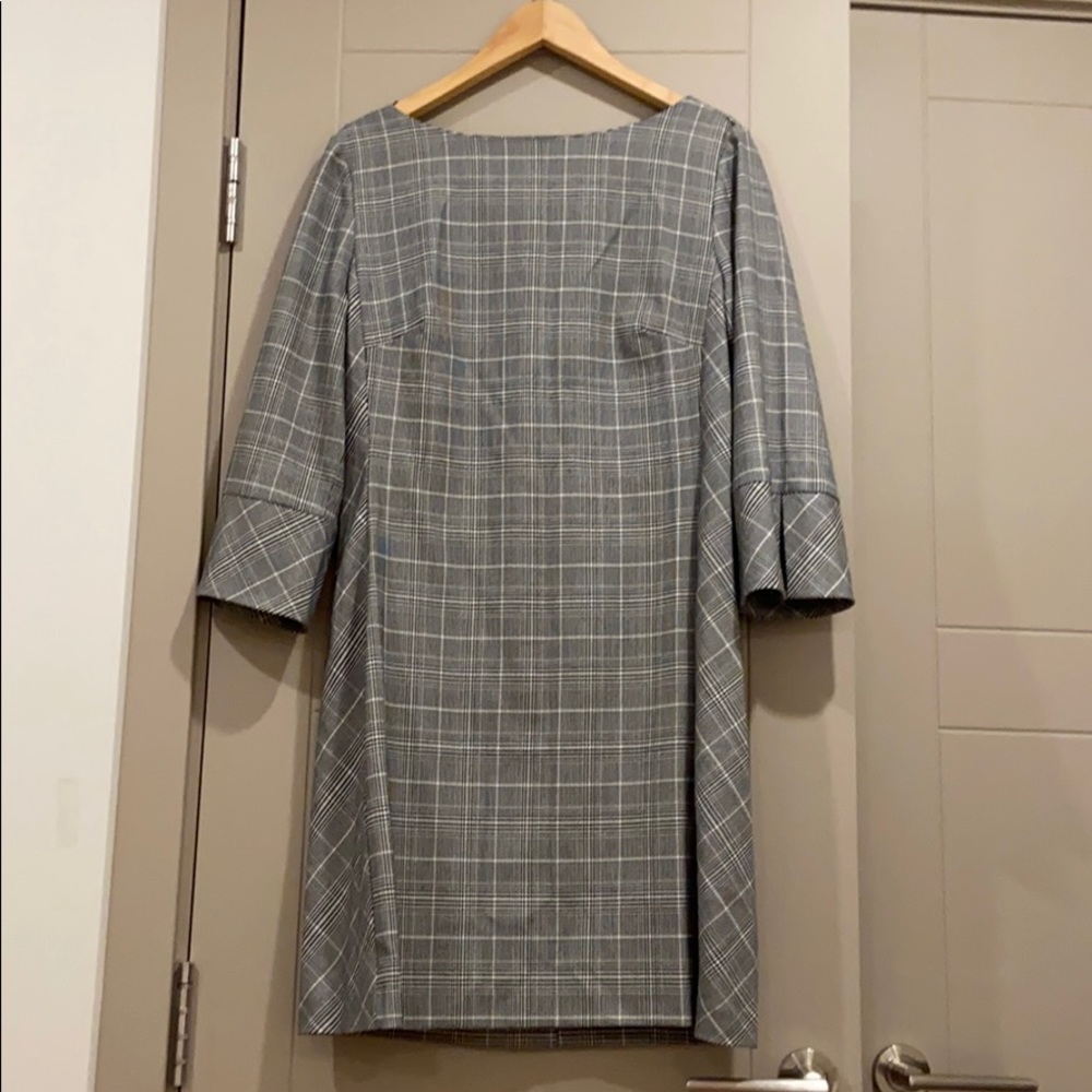 Houndstooth Boatneck Dress